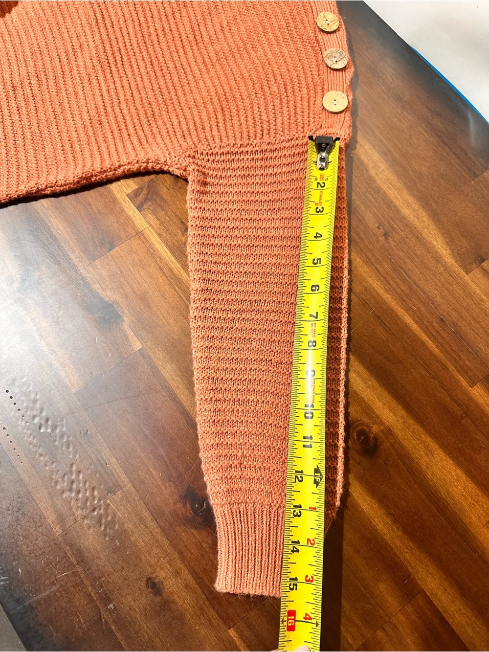 Poof! Rust Button-Shoulder Crewneck Sweater - Picture 7 of 11